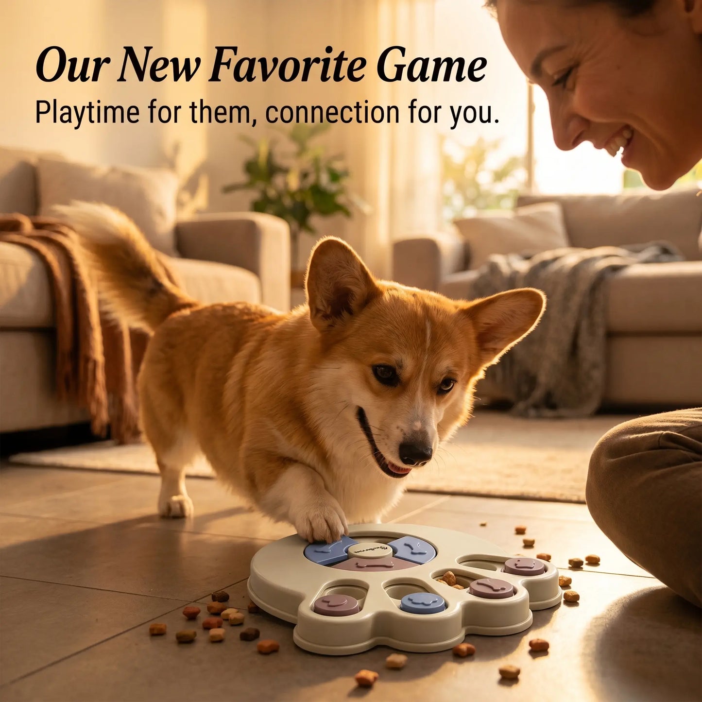 Dog Puzzle Toy & Slow Feeder Bowl - Level 1 Interactive Puppy Treat Dispenser - Mental Enrichment Dog Toy to Prevent Gulping, Promote Healthy Digestion, and Turn Mealtime into Playtime